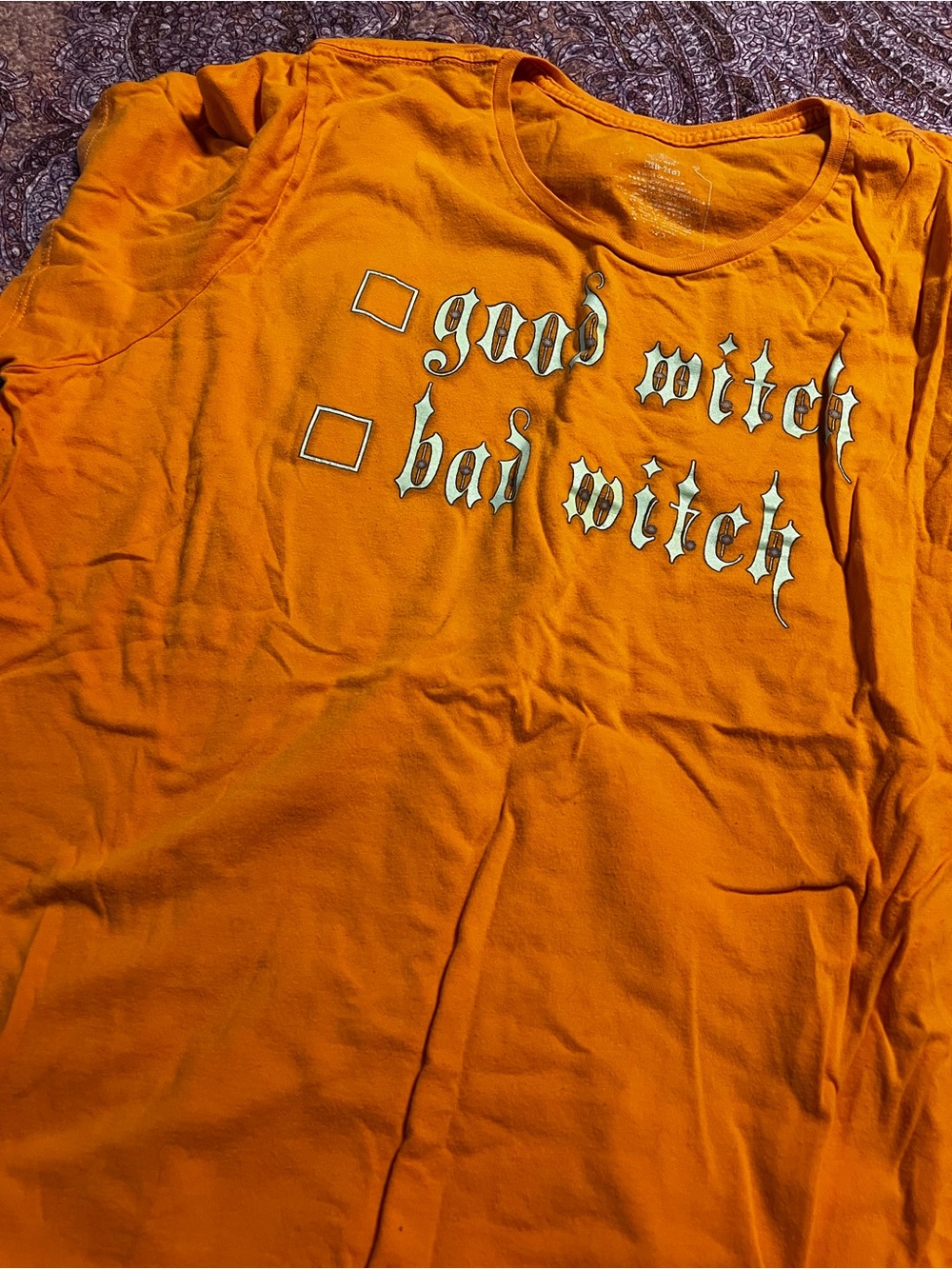 Orange 'Good Witch / Bad Witch' Graphic Tee